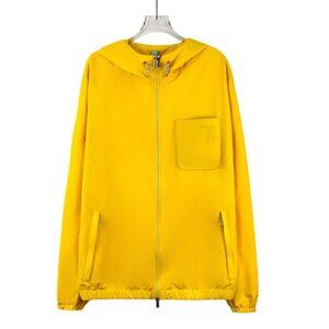 Tod’s Yellow Logo Patch Hooded Zip-Up Jacket